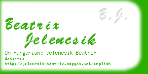 beatrix jelencsik business card